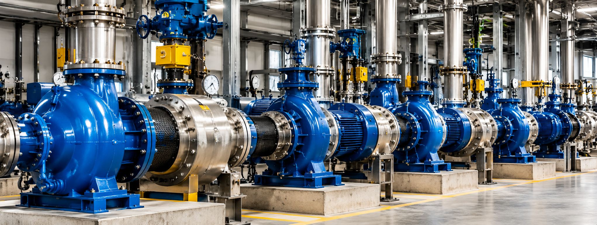 Industrial water pump installation