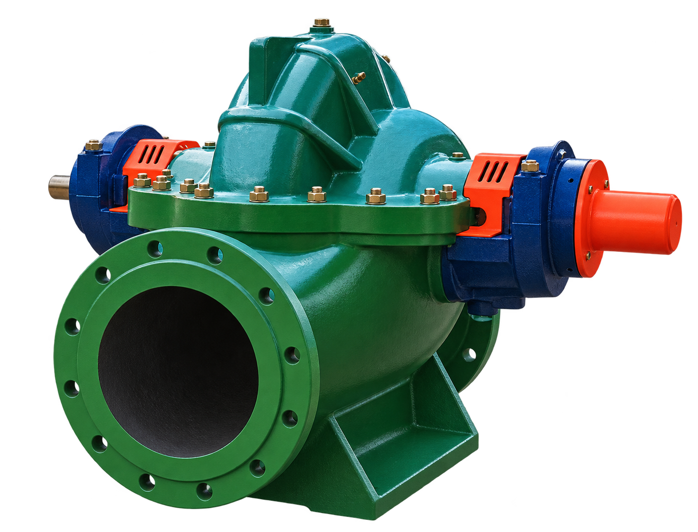 Restored green industrial pump cutout
